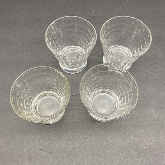 Vtg Crown Royal Glasses Tapered Optic Block Logo On The Rocks Set Of 4 Whiskey - Picture 3 of 10